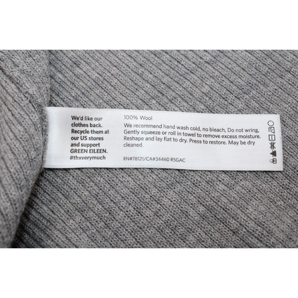 A6 Auth EILEEN FISHER Gray Long Stretch Ribbed Knit Wool Cardigan Size XXS - Picture 5 of 5